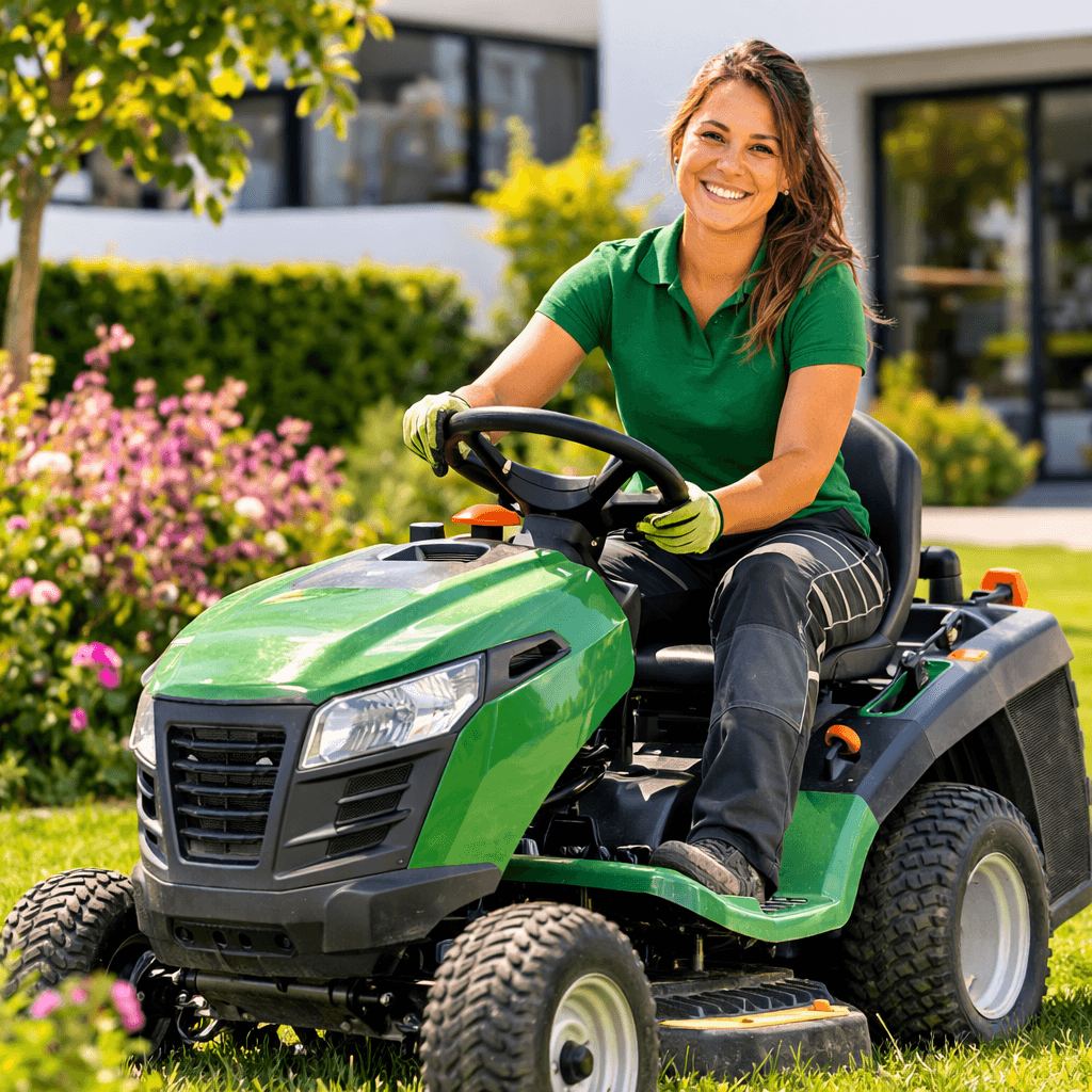 Gartenservice Landkreis Cham – Professionelles Rasenmähen mit Aufsitzrasenmäher von Immobilienservice Cham