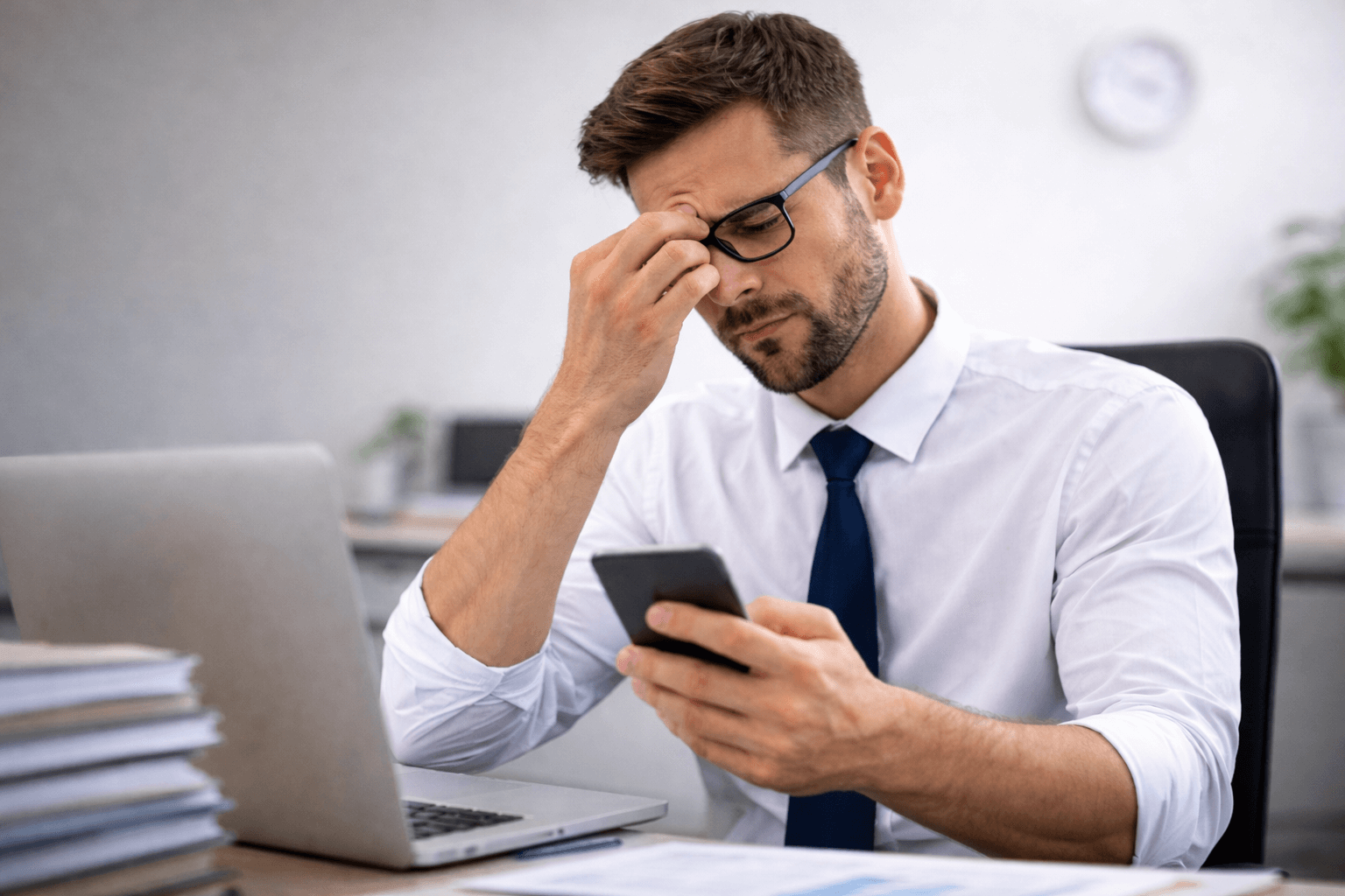 Gestresster Vermieter oder Eigentümer mit Immobilienproblemen – Immobilienservice Cham hilft