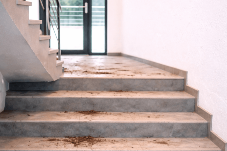 erschmutztes Treppenhaus vor der Reinigung im Landkreis Cham